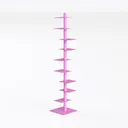 8 Tier Tree Bookshelf with Drawer, Free Standing Left 45 Degree View