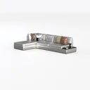 Legend Vansen Velvet Sofa sectional for Living Roo Left 45 Degree View
