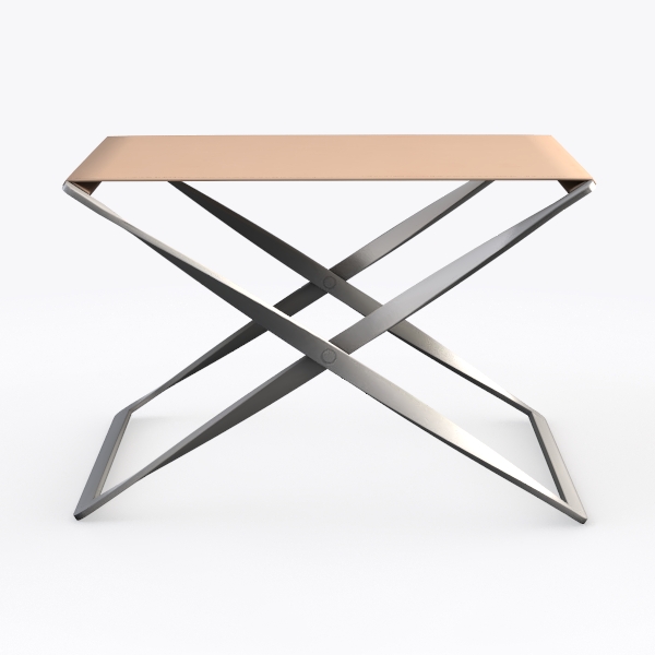 18 in. Gray Tray Table Extra Large Rectangle Leath