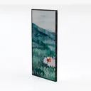 Minimalist Watercolor Forest Cabin Wall Art Decor 3D Model Left 45 Degree View