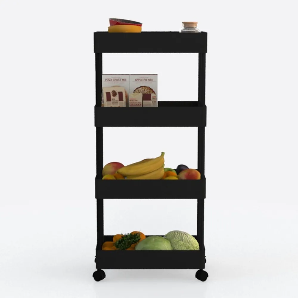 Sywhitta 4-Tier Plastic Rolling Utility Cart with