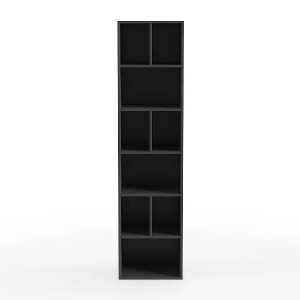 Luder 5-Tier Shelf Bookcase with 1 Door Storage