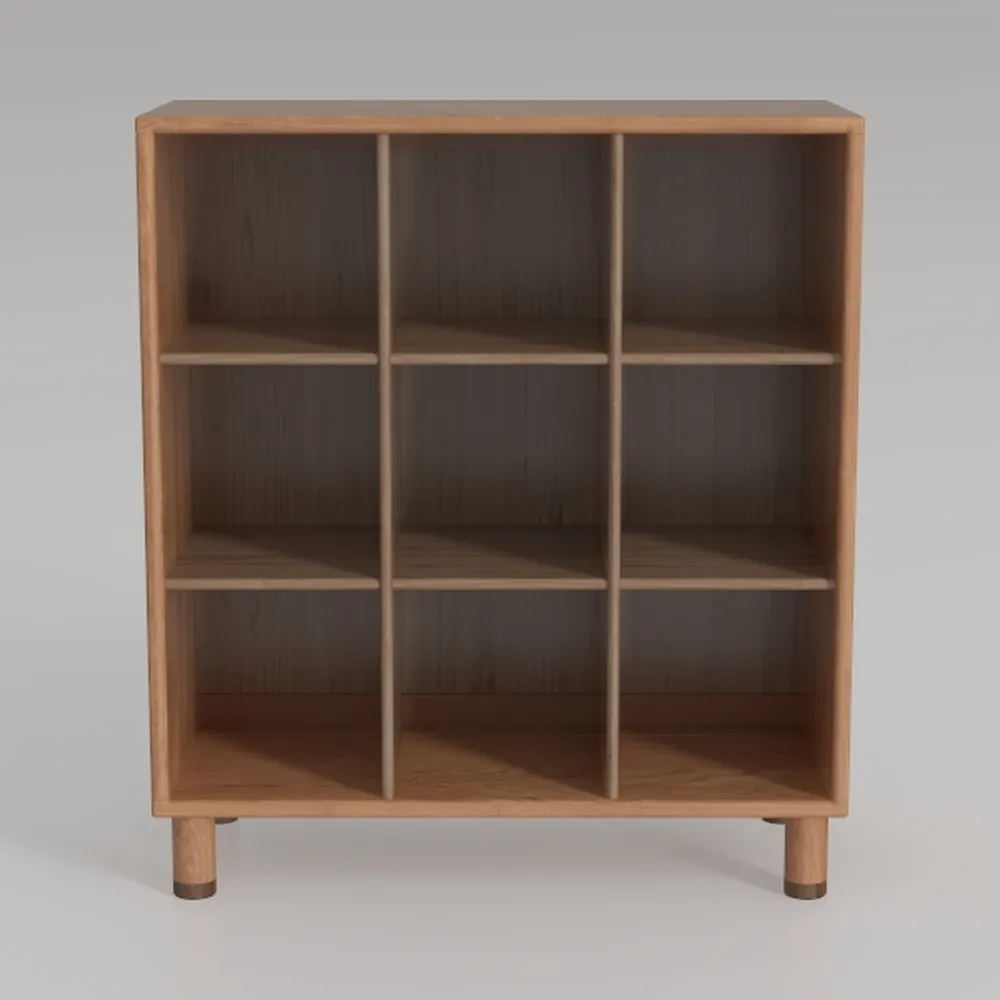 9-Cube Storage Shelf Bookcase - Wooden 3-Tier