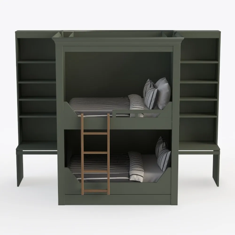 Woodland Staircase Bunk Bed Twin over Twin with Tw