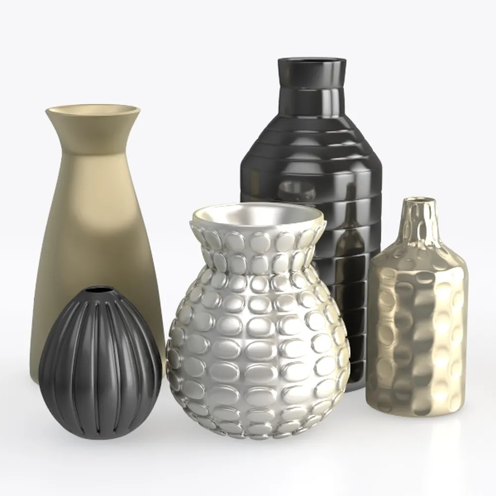 1PC Pineapple Pattern Twine Imitation Ceramic Plastic Vase Simple Water Wave Pattern Flower Arrangement Vase