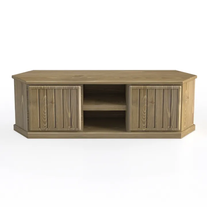 Plank+Beam Contour Wood TV Stand, Solid Wood