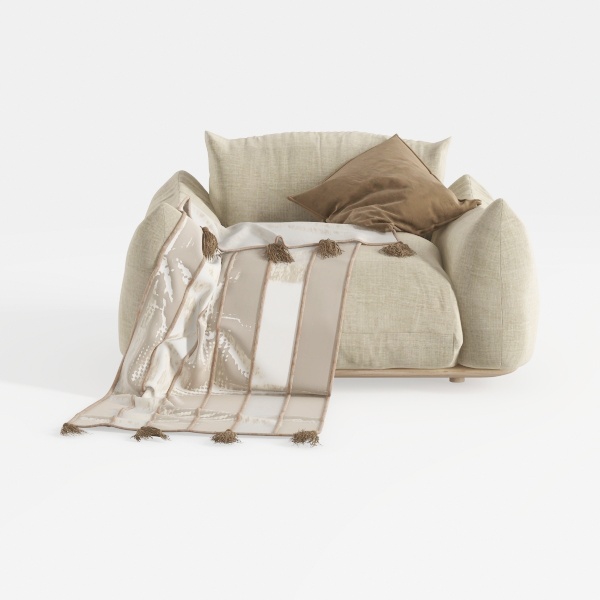 55.12 in. Wide Square Arm Velvet Square Sectional 