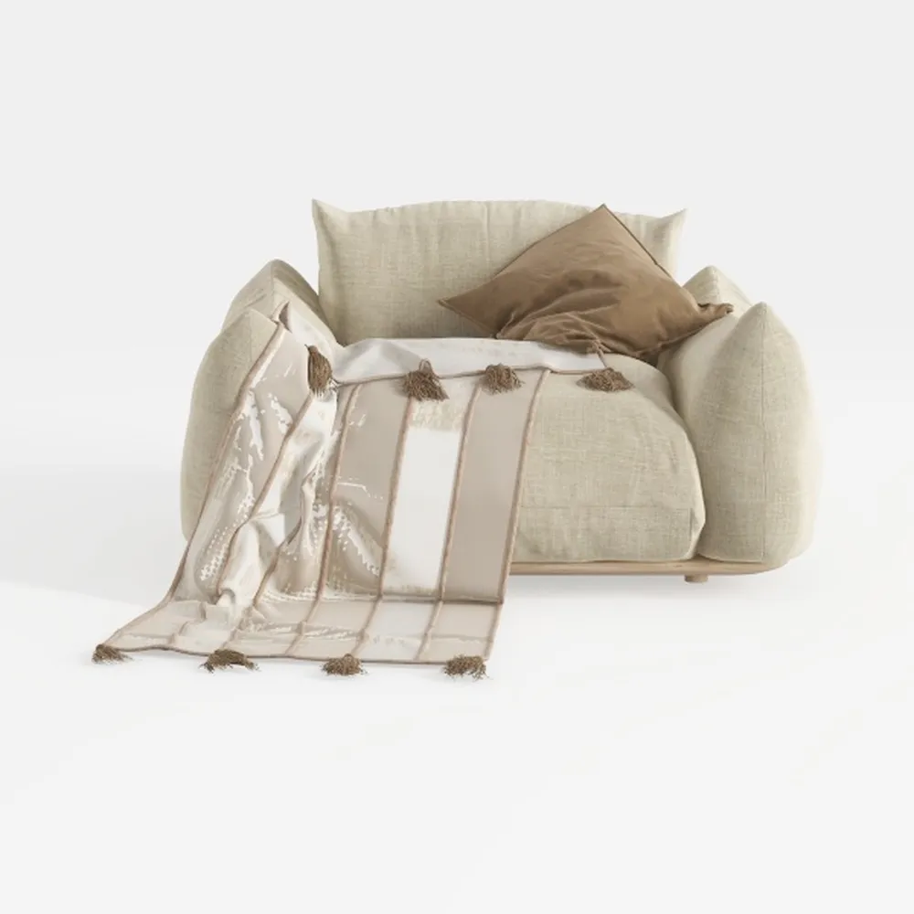 55.12 in. Wide Square Arm Velvet Square Sectional