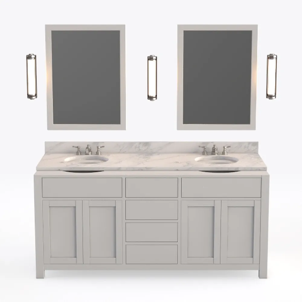 Sheffield 72" Double Bathroom Vanity by Wyndham Collection - White
