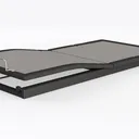 Modern Minimalist Black Metal Fabric Adjustable Bed Frame 3D Model Left 45 Degree View