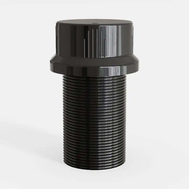 Black Plastic Threaded Pipe Fitting 3D Model