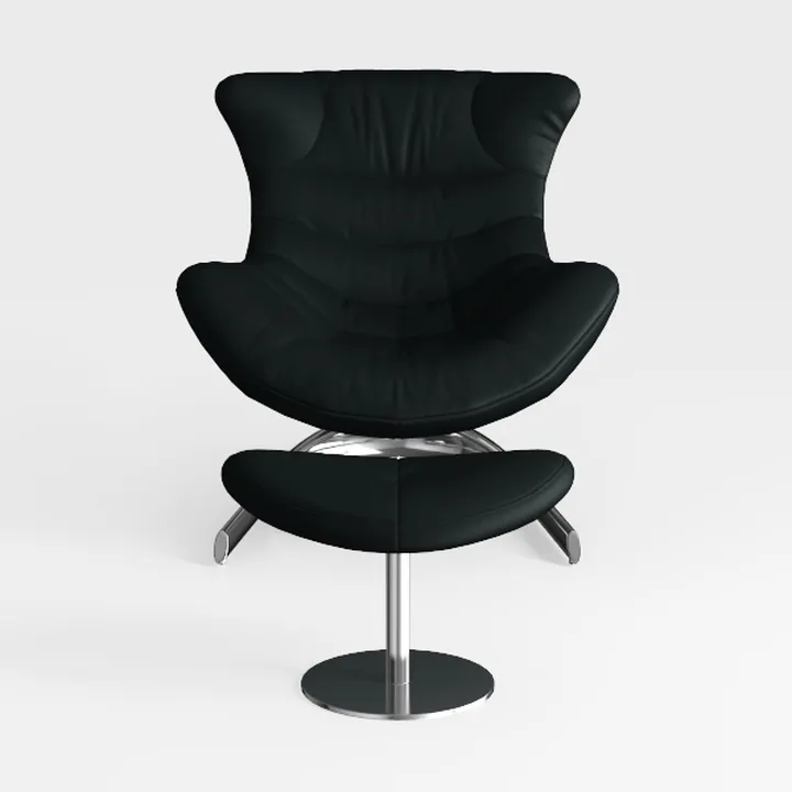 CHITA Genuine Leather Reclining Swivel Chair with 