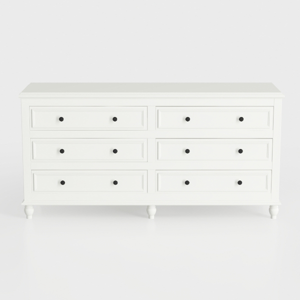 LYNSOM White Dresser for Bedroom, Modern 6 Drawer