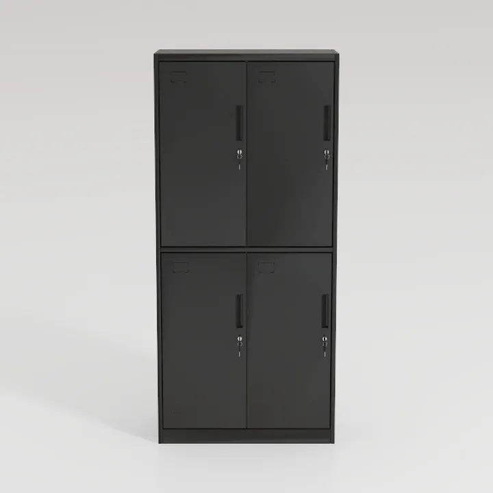 Minimalist Black Metal 4 Door Locker Cabinet 3D Model