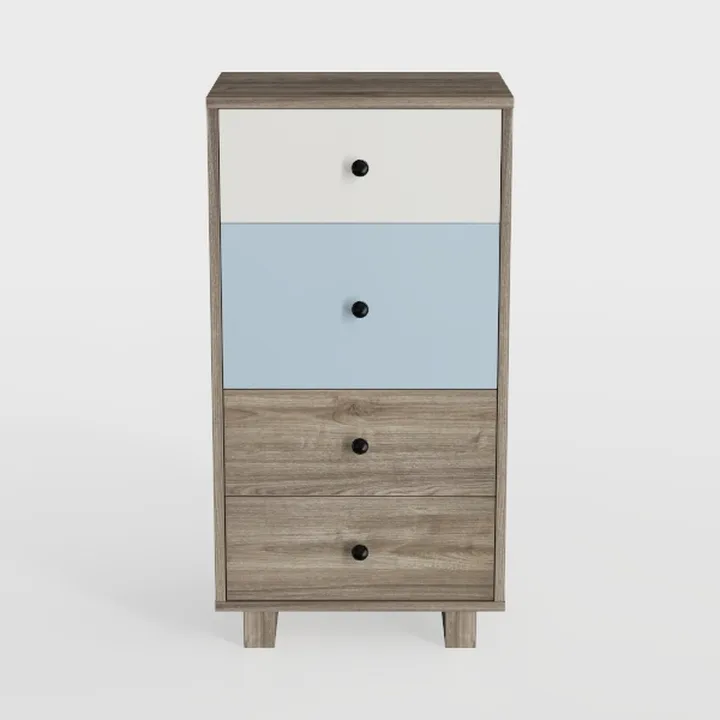 Minimalist Two Tone Solid Wood Dresser 3D Model