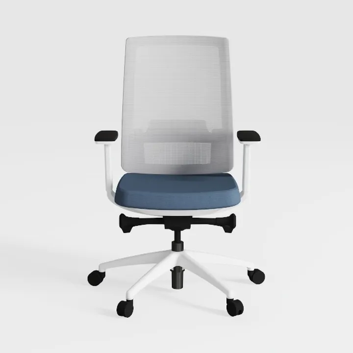 Modern Mesh Fabric White Frame Office Chair 3D Model