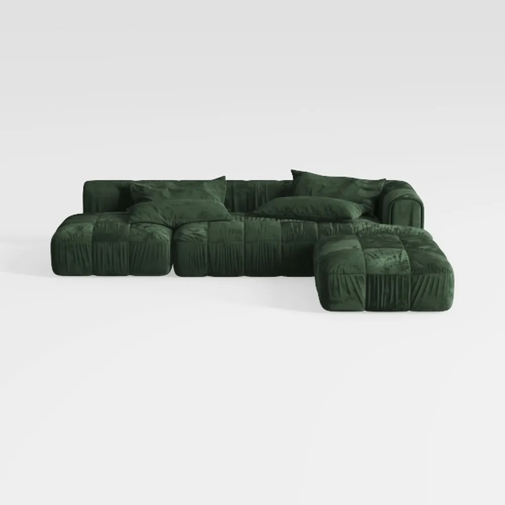 Modular 4-Seater Sofa with Ottoman,Configurable