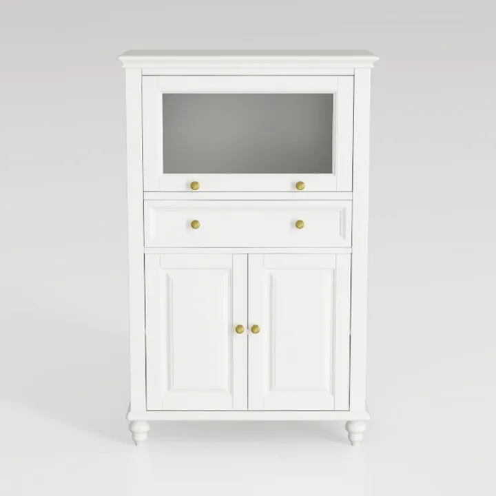 Storage Cabinet,Metal White Cabinet with