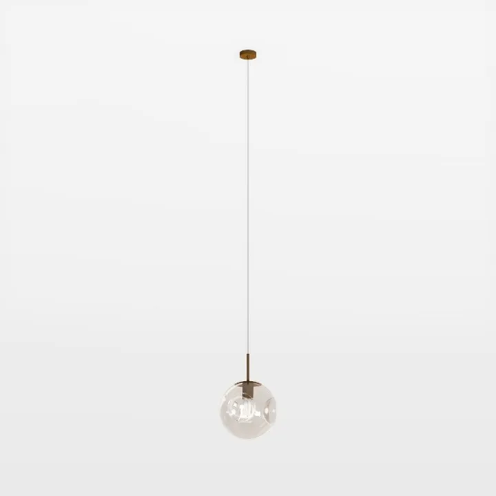 Modern Brass Clear Glass Globe Pendant Lamp 3D Model