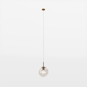 Modern Brass Clear Glass Globe Pendant Lamp 3D Model