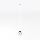 Modern Brass Clear Glass Globe Pendant Lamp 3D Model Left 45 Degree View