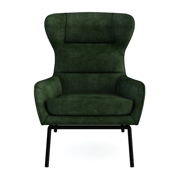 Wing Back Velvet Accent Chair, Modern Living Room