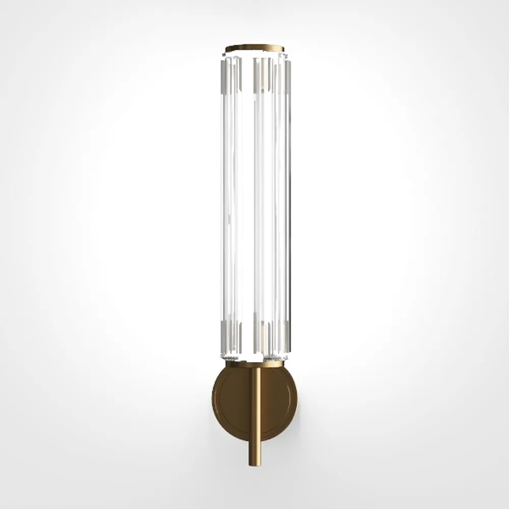 Modern Wall Sconces with Striped Amber Glass