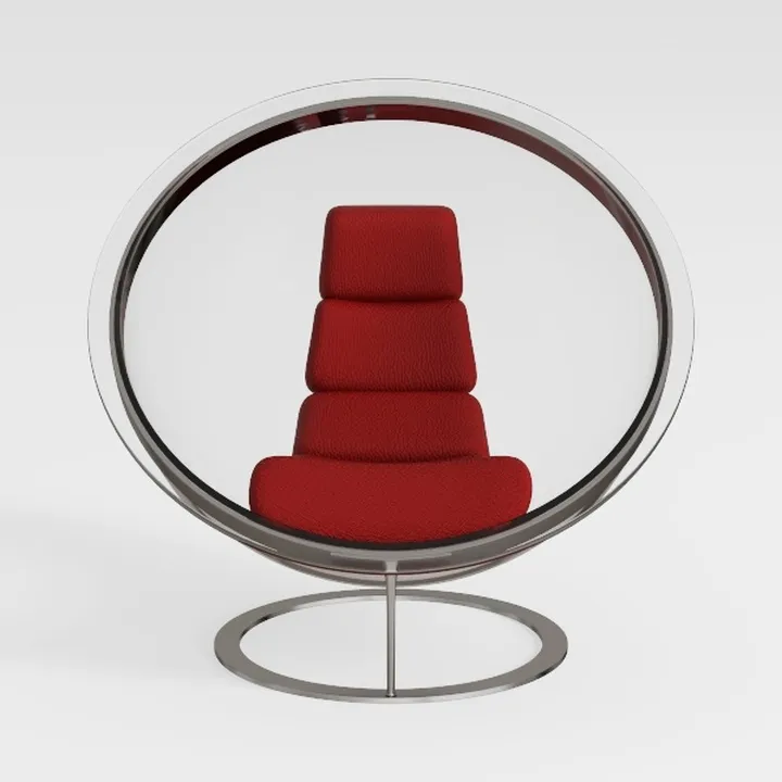 Sgabello da bar in pelle rossa con supporto lombare, installazione facile e veloce, perfetto per uso domestico e in cucina