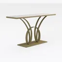 Tribesigns Narrow Side Table White Gold C Shaped Right 45 Degree View