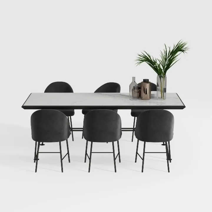 Upholstered Dining Chair with Open Back Design and