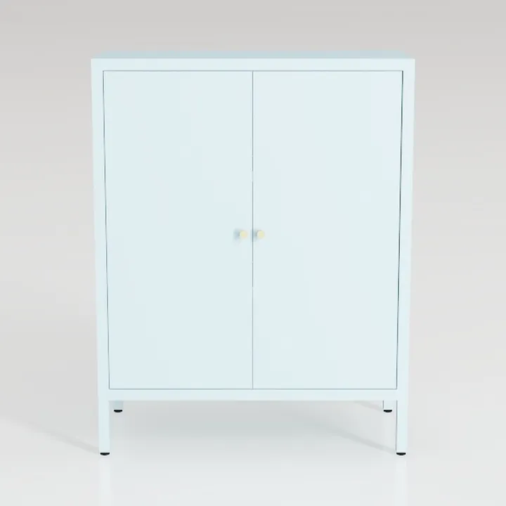 Blue Metal Storage Cabinet with Adjustable Feet