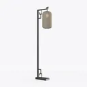 Minimalist Modern Metal Fabric Floor Lamp 3D Model Right 45 Degree View