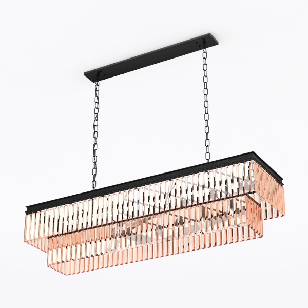 40 Inches Chandeliers for Dining Room, Black Gold 