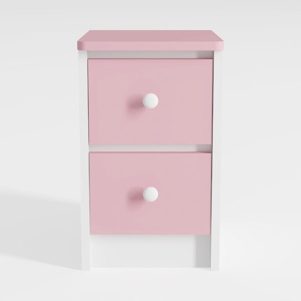 2 Drawer File Cabinet with Lock,Pink Rolling File