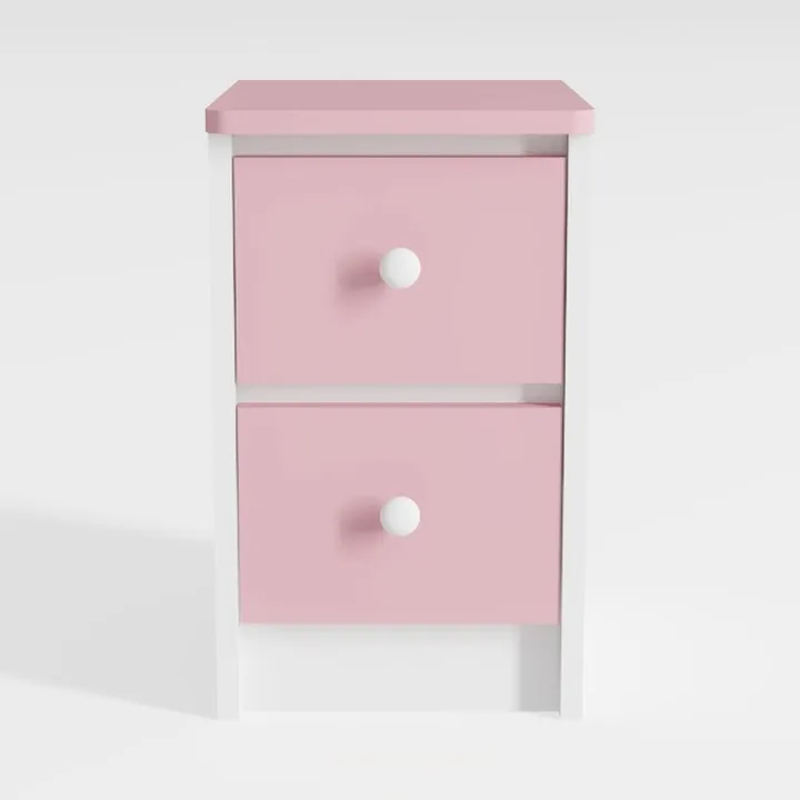 2 Drawer File Cabinet with Lock，Pink Rolling File