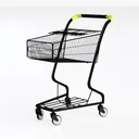 shopping cart-Supermarket Left 45 Degree View
