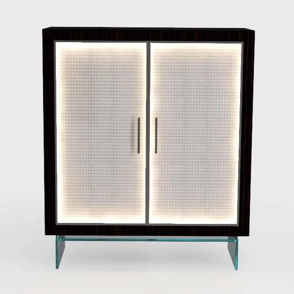 Kitchen Buffet Cabinet with 4 Rattan Decorated