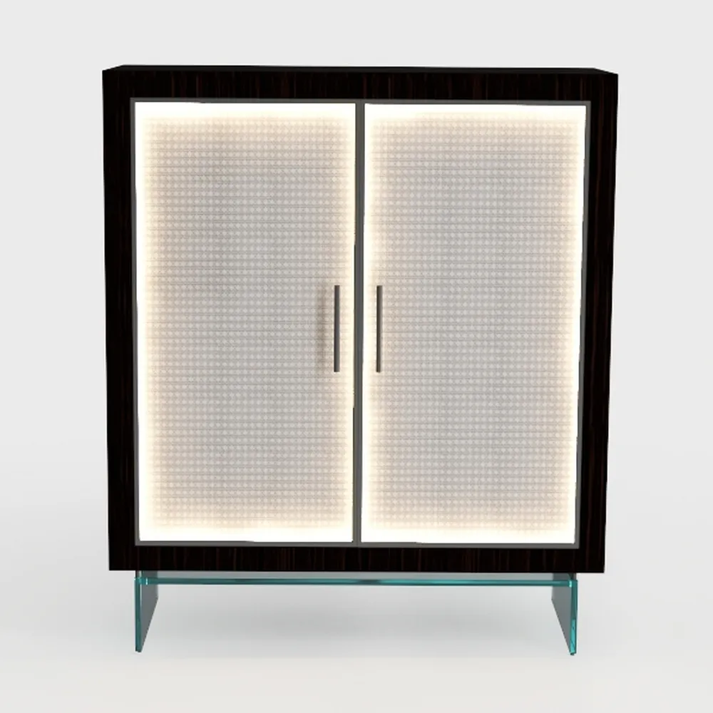 Kitchen Buffet Cabinet with 4 Rattan Decorated