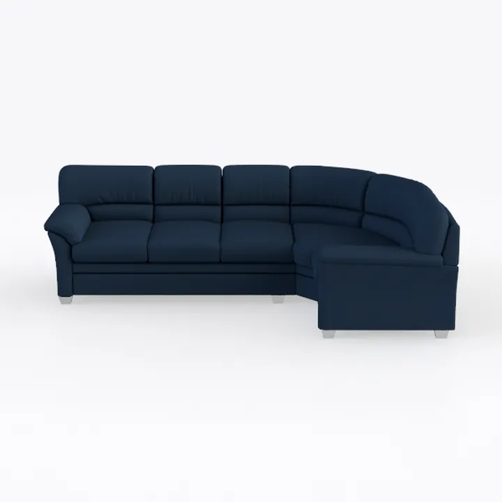 Modern Navy Blue Leather L Shape Sectional Sofa 3D Model