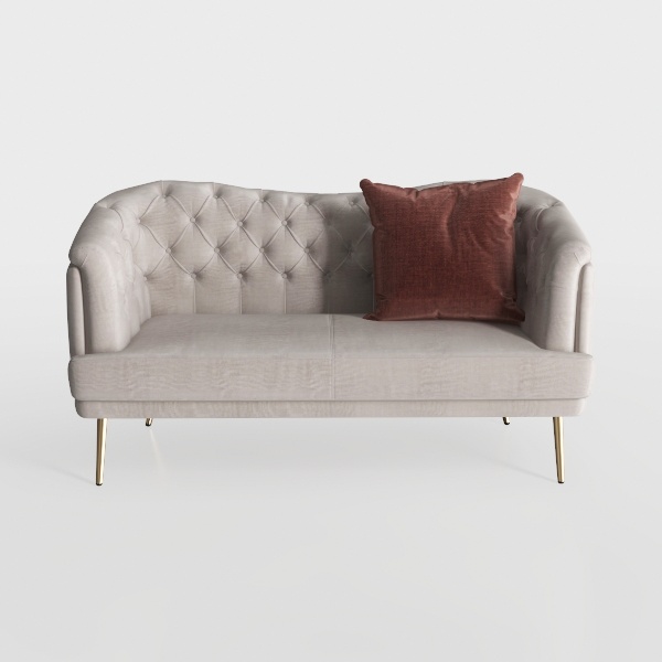 Modern Convertible Futon Sofa Bed, Beige Linen