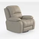 Minimalist Beige Leather Recliner Chair 3D Model Right 45 Degree View