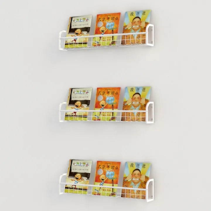 Kids' Bookshelf Set of 4 - White Floating Nursery