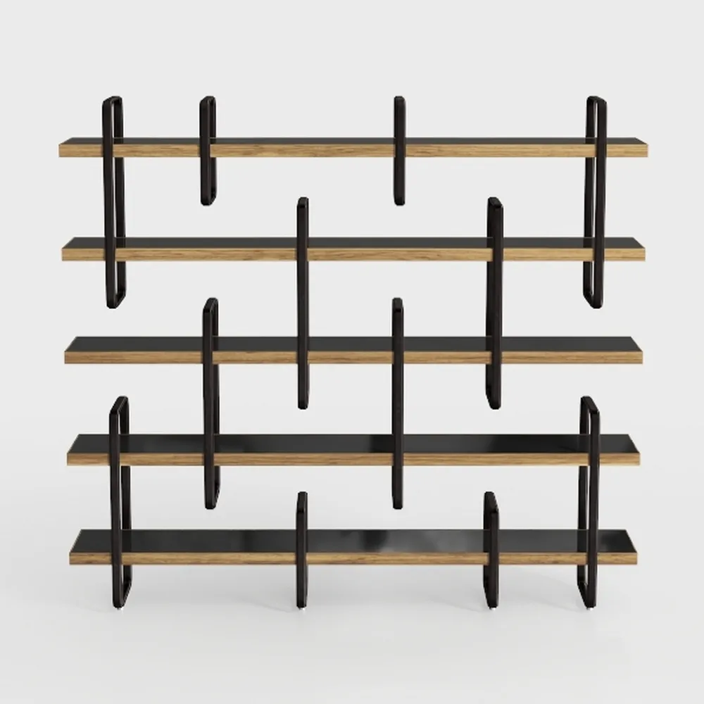 IRONCK Bookshelf, Double Wide 5-Tier Open