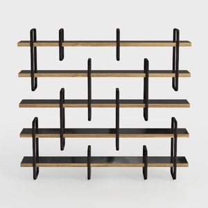 IRONCK Bookshelf, Double Wide 5-Tier Open