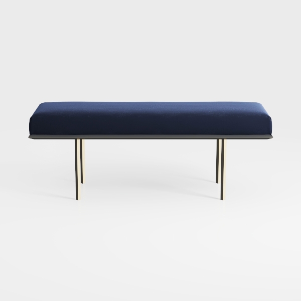 Irina Loveseat Modern Navy Easy Clean Velvet