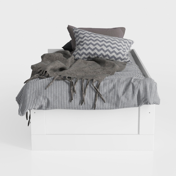 Victoria White Wood Frame Full Size Platform Bed w