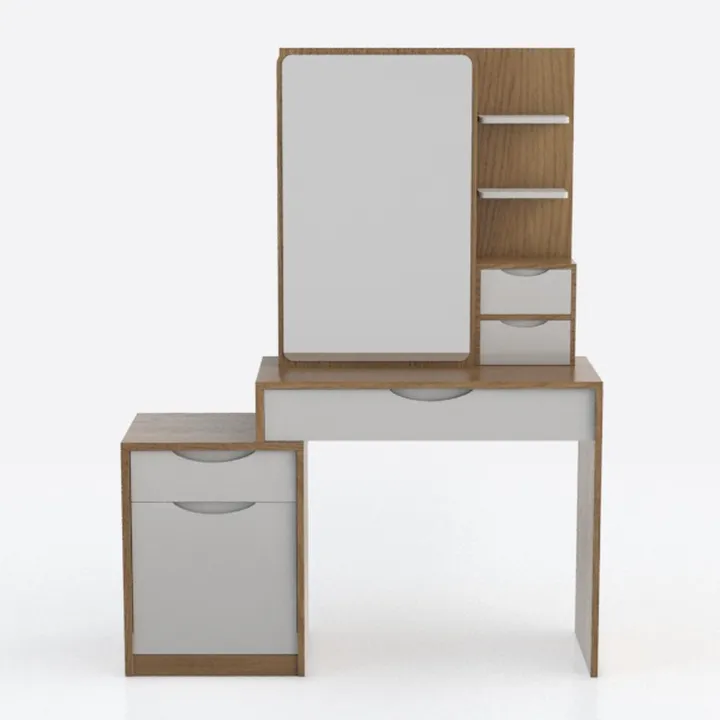 51 in. Rectangular Light Walnut Engineered Wood 4-