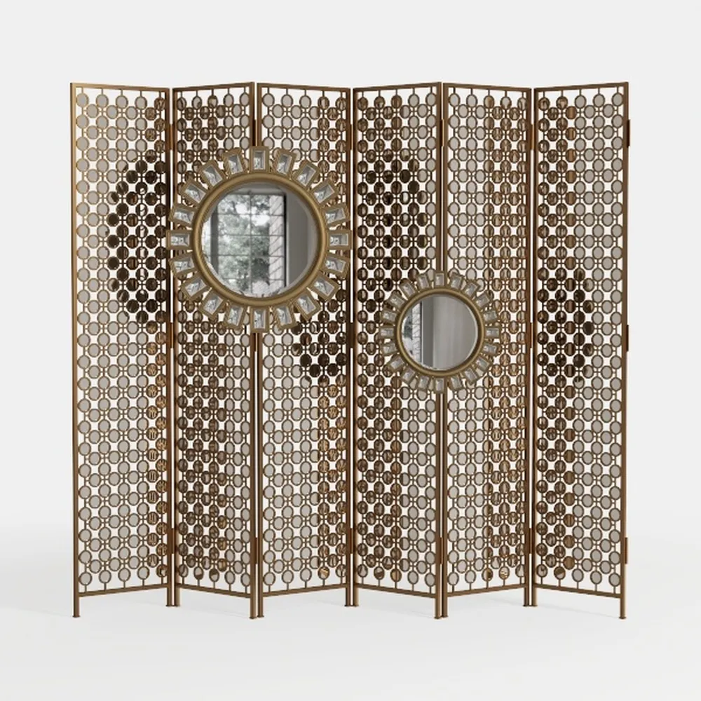 68.9Inch Folding Room Divider, 6 Panels Wood 