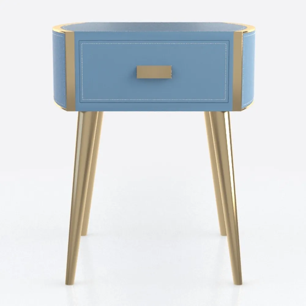 Medieval Modern Bedside Table, 2-Drawer Rubber