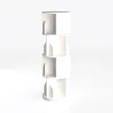 Minimalist White Rotating Bookshelf 3D Model Left 45 Degree View